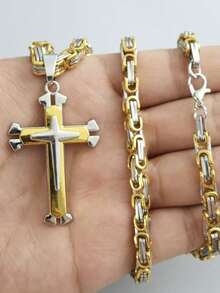 1pc Fashionable Minimalist Asymmetric Geometric Alloy Pendant Long Necklace, Timeless Handmade Waves - Necklace - View 3