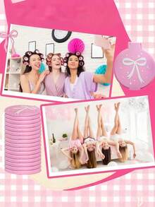 12个/6个/2个粉色蝴蝶结化妆镜套装 - 圆形化妆镜配白色收纳袋和蝴蝶结，粉色蝴蝶结折叠小巧化妆镜，适合女性，派对礼品，女士生日礼物，新娘礼物 - 彩色 - 查看 6