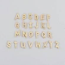 1件简约经典字母心形吊坠串珠项链，女士款 - 金黃色 - 查看 4