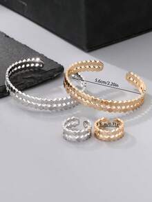 1pc Fashionable Minimalist Elegant Cubic Zirconia Women's Bracelet, Women's Jewelry, Gold-Plated Bracelet, Silver-Plated Bracelet, Daily Wear, Valentine's Day Gift, Ramadan Distribution, Ramadan Dishes, Eid Al-Fitr Gift, Eid Al-Fitr Giveaway - Style a Silver - View 6