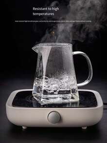 1个高硼硅方形玻璃茶壶，带不锈钢滤网，厚壁茶壶，功夫茶具，本地茶壶，节日礼物，居家，酒店，露营用 - 透明 - 查看 6