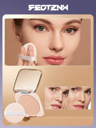 FEOTZNW Poudre de finition mate - Contrôle de l'huile longue durée, couverture hydratante, convient pour les peaux sèches/grasses, sans effet de gâteau, excellent cadeau pour la Saint-Valentin et Noël