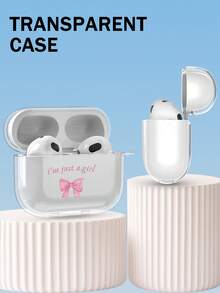 1 chiếc ốp tai nghe in 2D chữ viết tay "I'm Just A Girl", phong cách thời trang, đa năng, cá tính, sáng tạo và bí ẩn, thích hợp làm quà tặng cho bạn gái, bạn thân, vợ, người yêu, dì, sếp, chị gái, bạn cùng lớp, giáo viên, quà sinh nhật/ngày lễ, ốp bảo vệ trong suốt, mềm mại, tương thích với 2/3/4/Pro/Pro2/Pro3 - Trong sáng - Xem 3