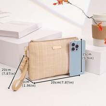 女士时尚日常通勤多功能单肩包 - 卡其色 - 查看 5