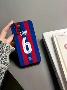 La camiseta del Barcelona de Gavi con el número seis. Esta elegante funda es compatible con Samsung, Apple, VIVO, OPPO, , Transsion, ,  y Honor. Fabricada en silicona TPU, ofrece protección contra golpes y caídas, además de una sensación superior. Es un regalo ideal para familiares, amigos y seres queridos, y la opción perfecta para San Valentín y Año Nuevo. - Negro - Ver 6