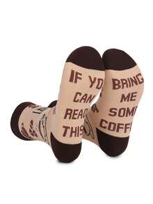 2 Pairs Tool & Coffee Graphic Breathable Mid-Calf Socks, Unisex Socks - Multicolor - View 4