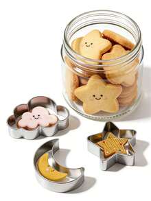 3pcs/Set Moon, Star & Cloud Cookie Cutter Baking Tools, Creative Cartoon Biscuit Mold Set, Specialized Baking Mold Accessories - View 6
