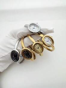 女士腕表，金色表盘，经典椭圆形表壳，罗马数字表盘，适合日常佩戴、商务场合或作为节日礼物。 - 均碼 - 查看 8