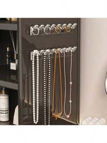 3 件套 8 孔壁挂式首饰收纳架，带项链、手链和耳环挂钩 - 防缠绕展示架，首饰塔 - 透明色 - 查看 8