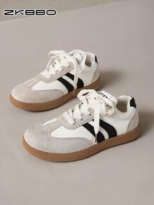 ZKBBO Giày bệt nữ, giày thể thao đi bộ, giày sneaker cổ điển nhẹ và thoải mái. - Màu be - Xem 6