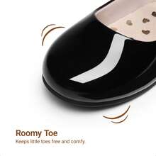 Toddler Little Girls Ballet Flats - Mary Jane Dress Shoes With Round Toe, Comfortable Wedding & Flower Girl Shoes - màu đen - Xem 7