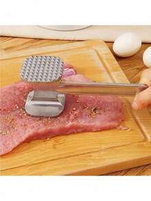 Premium Dual-Sided Meat Tenderizer, Stainless Steel Head & Non-Slip Handle Meat Mallet - Durable Kitchenware For Perfectly Tender Steak & Poultry - Multicolor - View 3