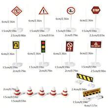 互动式交通信号灯玩具模型，逼真的交通信号灯和道路标志模拟场景，人行横道信号灯，创意道路安全意识玩具，无需用电，建筑主题派对，桌面摆件，新年礼物 - 彩色 - 查看 6