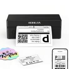 RONGTA Thermal Label Printer RP425 - Inkless Desktop Printer, Compatible With Mobile Phones And Computers, Ideal For Printing Shipping Labels For Home/Warehouse/Small Business, Compact Desktop Printer - Black - View 1