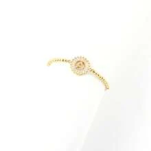 1pc Simple Classic Round Initial Golden Adjustable Bead Chain Bracelet For Women - Yellow Gold - View 3