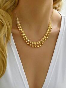 1pc Fashionable Versatile Vintage Refined Elegant Metal Necklace For Women - Yellow Gold - View 16