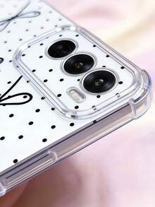 1pc Creative Polka Dot Bow + Slogan Transparent Anti-Drop High Screen Design Phone Case Compatible With 9 Pro XL/ Smart 8/ Hot 40i/Spark 20/Spark 20C/Spark Go 2024/ Moto G84/Honor X9b/ Ace 3V/Galaxy S26 S25 S24Ultra S24Plus S24FE S23 S22 S21 S20 A73 A72 A70 A55 A54 A53 A52 A50 A30 A42 A35 A34 A33 A25 A24 A20 A30 A15 A56 A57 A16 A17 A07 - Clear - View 2