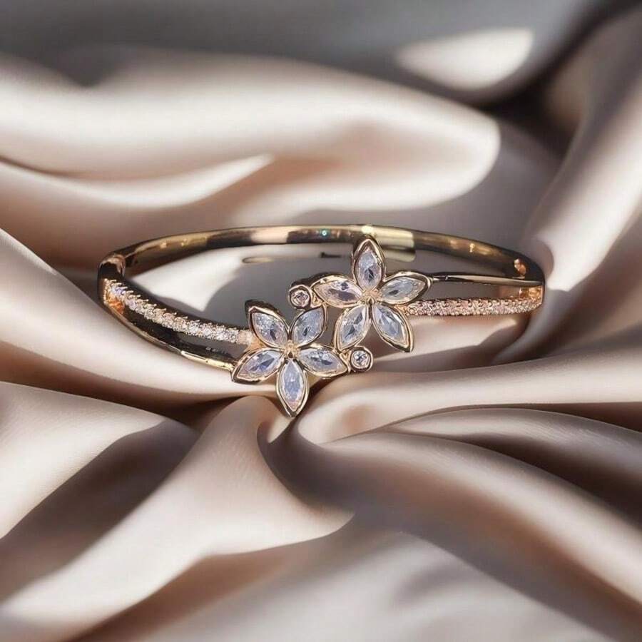 1pc Romantic Flower Design Bracelet, Women's Valentine's Day & Anniversary Gift - Flowers - View 1