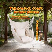 户外露营吊床，单人加厚帆布秋千床，防倾倒条纹吊床椅，便携式吊床 - 彩色 - 查看 5