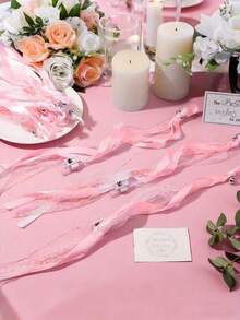 10pcs Pink LED Multicolor Magic Wands, Glow Sticks Suitable For Weddings, Stage Lighting Props, Concert Decorations, Wedding/Birthday Parties, Festivals, Scenes Decoration, LED Silk Fairy Wands With Bells For Weddings, New Year, Carnival Parties, Concerts, Birthdays, Graduations, Valentine's Day - Pink - View 4