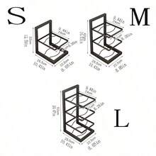 1pc Stainless Steel Pot Holder Rack, Multi-Layer Kitchen Organizer Shelf For Sink Cabinet - Black - View 2