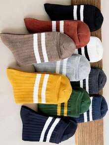 10 pares de calcetines a media pierna a rayas, multicolor, talla unisex 35-43 - Multicolor - Ver 3