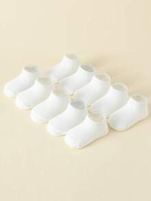 10 pares de calcetines de malla transpirables y antideslizantes para bebés y niños pequeños, calcetines tipo barco para el verano - Multicolor - Ver 3