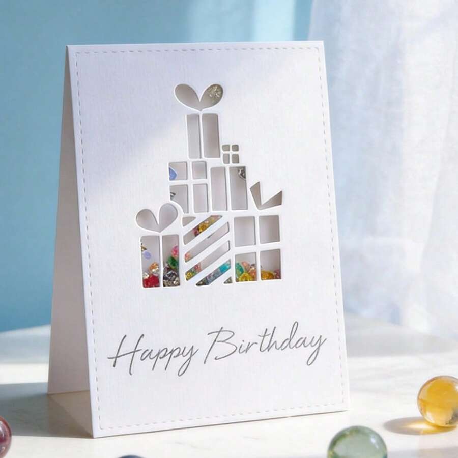 创意礼盒模具、DIY剪贴簿相册和压花模板、贺卡制作工具、卡片纸切割工艺品、礼品卡制作模板模切。 - 銀色 - 查看 1