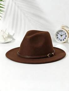 1 chiếc mũ nỉ mềm kiểu Bohemian, mũ Panama phong cách Jazz, mũ cao bồi miền Tây, thích hợp để đội hàng ngày. - mũ đội đầu - Xem 7