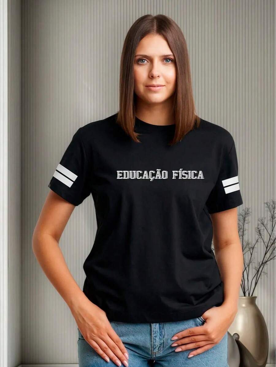Women's T-Shirt Physical Education Profession Course Fac 105 - Hitam - View 1