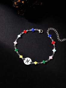 1pc Fashionable Personalized Women's 12 Zodiac Stainless Steel Enamel Bracelet, Suitable For Daily Wear - Multicolor - View 16