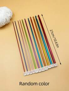 Bộ 11 kim đan len một đầu dài 10,63 inch, kim móc len bằng nhôm nhiều màu sắc, bộ kim móc Tunisia trơn tru, dụng cụ đan len DIY, phù hợp cho người mới bắt đầu hoặc thợ móc chuyên nghiệp (màu kim ngẫu nhiên) - Móc đan móc - Xem 7