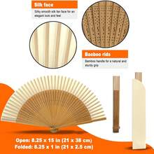 1把优雅竹制折叠扇，带收纳袋，适合所有季节，可用于婚礼、派对、生日礼物等场合。 - 彩色 - 查看 6