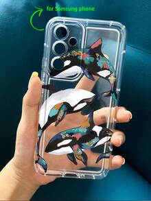 海洋主题单件装虎鲸图案印花全包防震防摔TPU软胶手机壳，兼容 13/11/17/17 Pro/16/14/15/15 Pro/15 Plus/15 Pro Max/7 Plus/8 Plus/X/Xs Max/Xr/11 Pro/12 Pro/13 Pro/14 Pro/12 Mini/13 Mini/11 Pro Max/12 Pro Max/13 Pro Max/14 Pro Max/14 Plus/17 Pro Max/17 Air/6/6s Plus/7/8/16 Pro/16 Plus/16 Pro Max/SE2/17 Pro Max及三星手机Galaxy/A54/A14/A12/A13/A15/A32/A33/A24/A52S/S20/S21/S22/S23/S24/S23Plus/S24ultra/S25/A15/A33/A23 - 彩色 - 查看 4