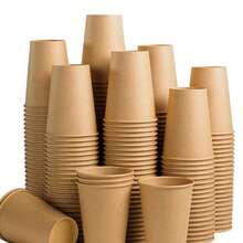 10/25/50/75pcs Kraft Paper Cups, Party Cups, Water Cups, Coffee Cups, Reusable, Suitable For Birthday Party, Restaurant, Wedding - Multicolor - View 1