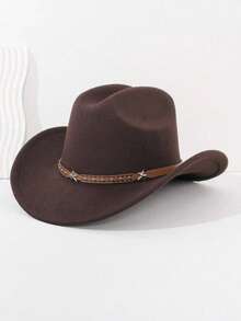 Chapéu Unissex De Jeans, Estilo Jazz Neutro, Em Feltro E Lã Com Fivela, Ideal Para Ocasiões Casuais, Encontros Ao Ar Livre, Festivais De Música, Festas, Competições De Cowboy E Outros Eventos. - estilo 1 - Ver 12