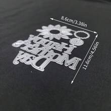 1pc Creative Flower & Birthday Blessing Text Metal Cutting Mold, Suitable For Scrapbooking Tools, Photo Albums, Greeting Cards, Holiday Wishes And Crafts - A - View 6