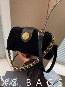 Bolso de hombro minimalista y elegante de moda retro para mujer - Negro - Ver 1