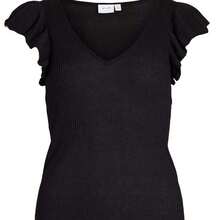 Vila Clothes Camiseta Vila Denice negro manga corta para mujer - Negro - Ver 2
