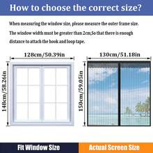 Magnetic Anti-Mosquito Mesh Screen, Window Mosquito Net, High-Density Polyester Fiber Mesh Screen, Magnetic Closure Mesh Door And Window To Prevent Mosquitoes And Flies, With Hook And Loop & Nails - Black - Black - View 12