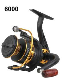 BILLINGS Carrete de pesca giratorio para agua salada y agua dulce, Serie 1000-7000, Rocker plegable intercambiable izquierda/derecha, Arrastre máximo de 10 kg, Bobina de metal, Relación de engranaje 5.2:1 - Multicolor - Ver 11