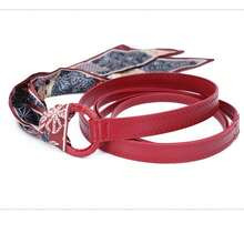 Red Silk Scarf Waist Belt Accessory, Punk Retro American Style Decoration For Jeans - Multicolor - View 7