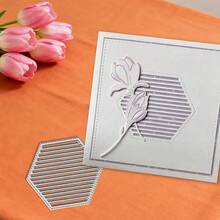 创意六边形模具，DIY剪贴簿相册和压花模板，贺卡制作工具，卡片纸切割工艺，礼品卡制作模板模切。 - 銀色 - 查看 8