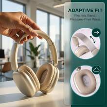 升级版高品质无线耳机，轻巧可折叠，内置麦克风，兼容3.5mm音频线，立体声，适用于笔记本电脑、智能手机、iOS无线游戏，圣诞礼物 - 查看 4