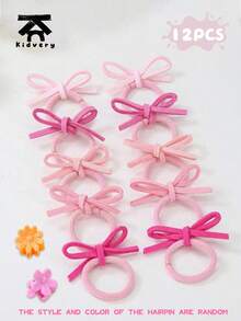 12pcs/Pack Kids Mini Butterfly Hair Ties, Suitable For Fine Hair Children, Elastic, Cute Princess Style, Suitable For Daily Wear, Simple And Cute, Kidvery - Multicolor - View 11