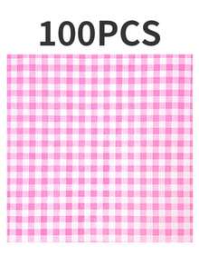 多巴胺网格图案防油防水烘焙纸，彩色不粘食品包装纸，适用于蛋糕、汉堡、三明治、空气炸锅、野餐、情人节派对等场合 - 彩色 - 查看 14