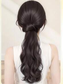 Korean Style Layered Curly Ponytail Clip-In Hair Extension, Natural Looking Synthetic Hair Ponytail HA2873 - Multicolor - View 10