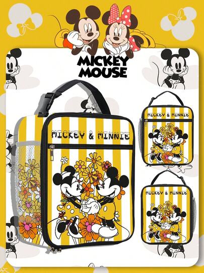  Officially Licensed Disney Mickey And Minnie Mouse Lunch Bag. Cute Cartoon Style, Large Capacity, Portable, Leak-Proof, Stain-Resistant, Good Insulation, And Reusable. Perfect For School Lunches, Outdoor Camping, Company Meals, And Various Other Occasions. Also An Ideal Gift For Friends And Family.