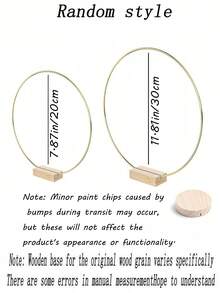 20pcs Metal Floral Hoop Decor With Stands, Large Metal Rings Suitable For Crafts Making, Including Metal Iron Rings, Round Display Stands, Square Display Stands And Woven Gold Rings, Applicable For DIY Wedding Decorations Like Dream Catchers. Metal Floral Hoop Decor, Metal Floral Rings, Suitable For Making Wedding Table Wreaths And Hanging Wall Crafts. - Round Iron Ring Ornament - View 4