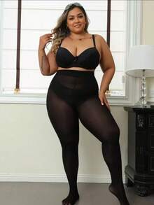 2 chiếc quần legging co giãn thần kỳ, quần tất co giãn cao cấp dành cho nữ cỡ lớn, vớ mỏng xuyên thấu gợi cảm, phù hợp cho người nặng đến 90kg, thích hợp cho dịp Giáng sinh. - màu đen - Xem 3